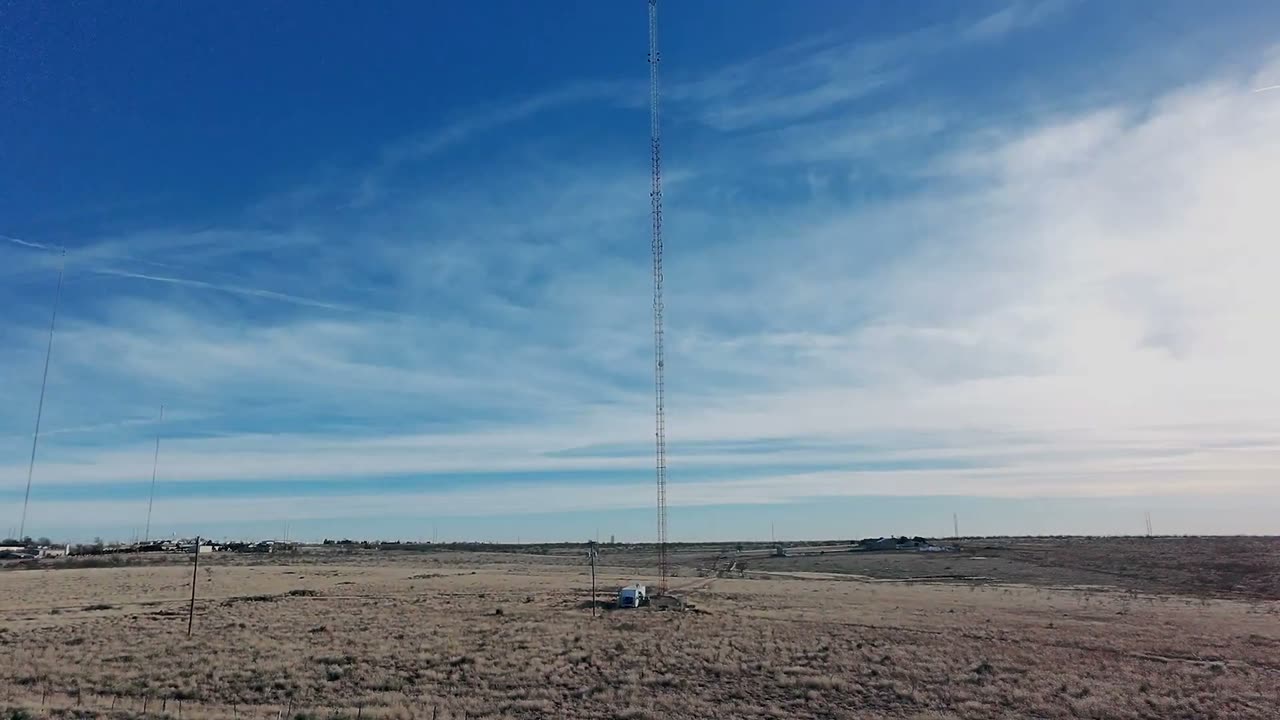 A Plains Internet tower standing over open Panhandle country